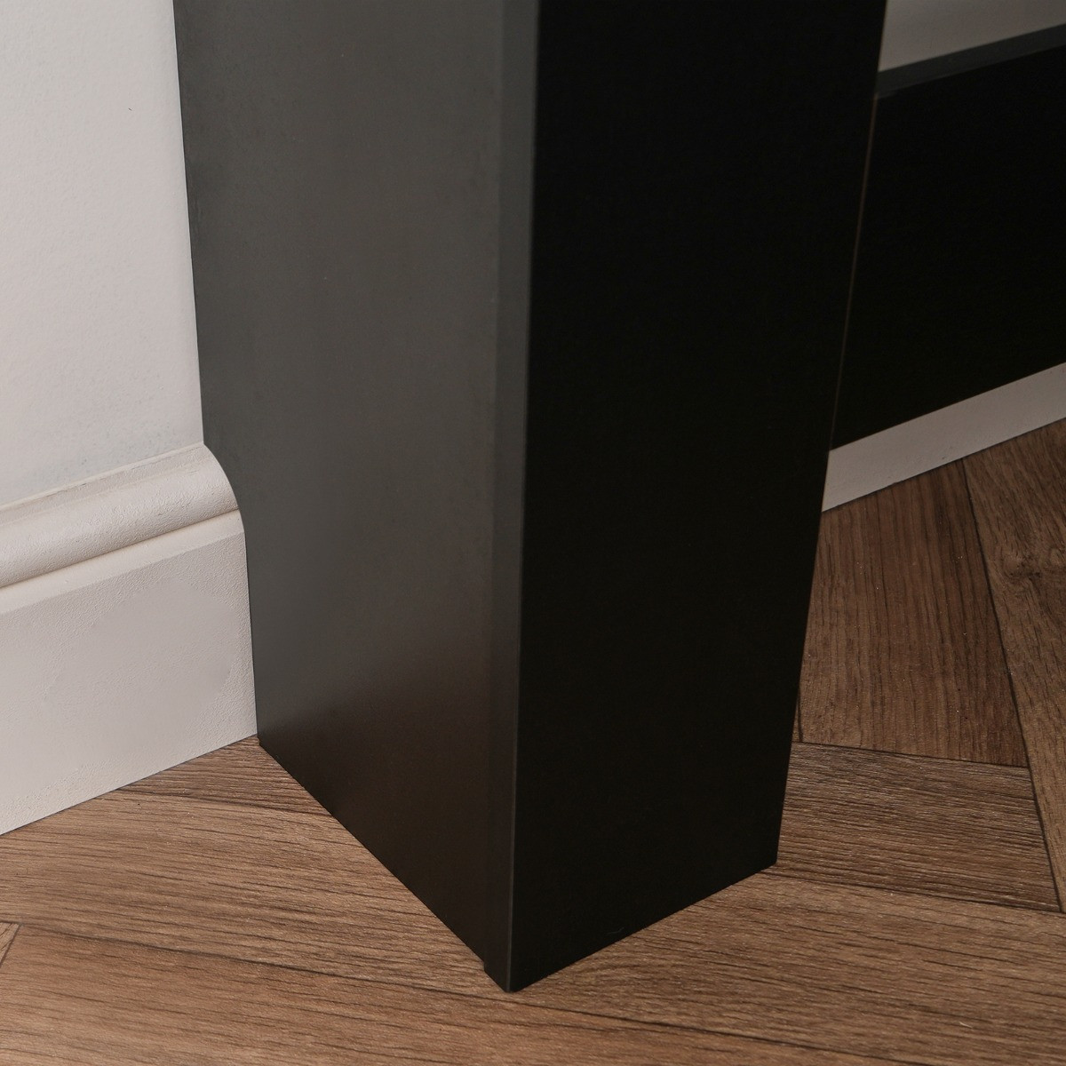 OHS Wooden Radiator Cover with Oak Look Top - Black>