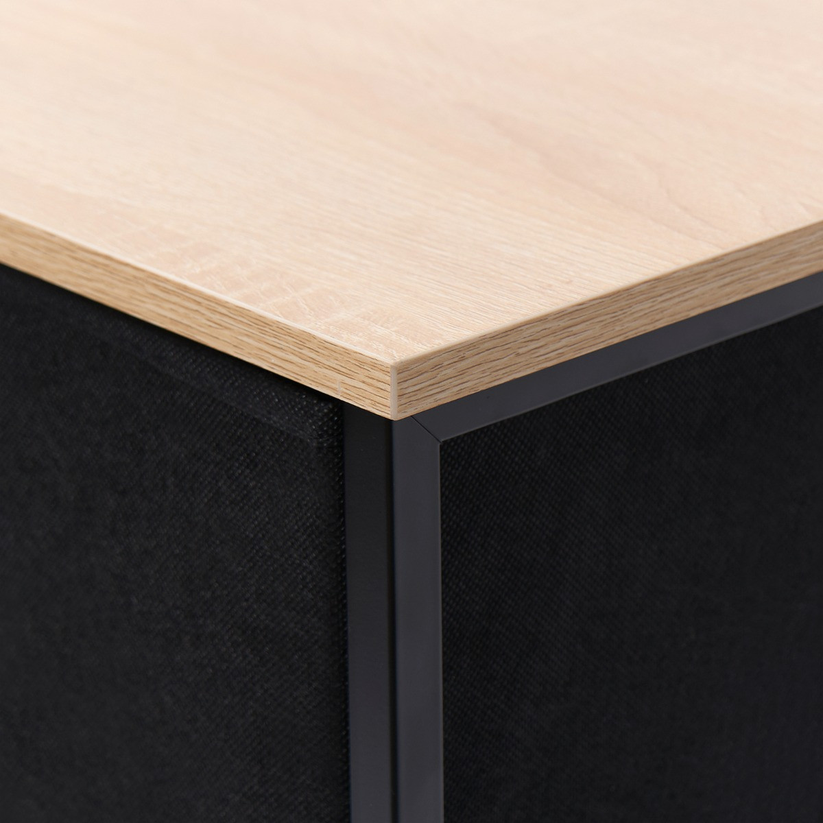 OHS Brooklyn 3 Drawer Fabric Cabinet - Black>