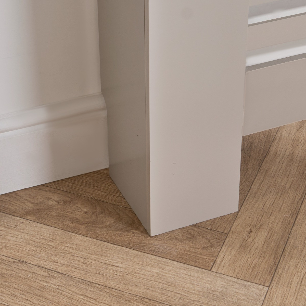 OHS Wooden Radiator Cover with Oak Look Top - Grey>