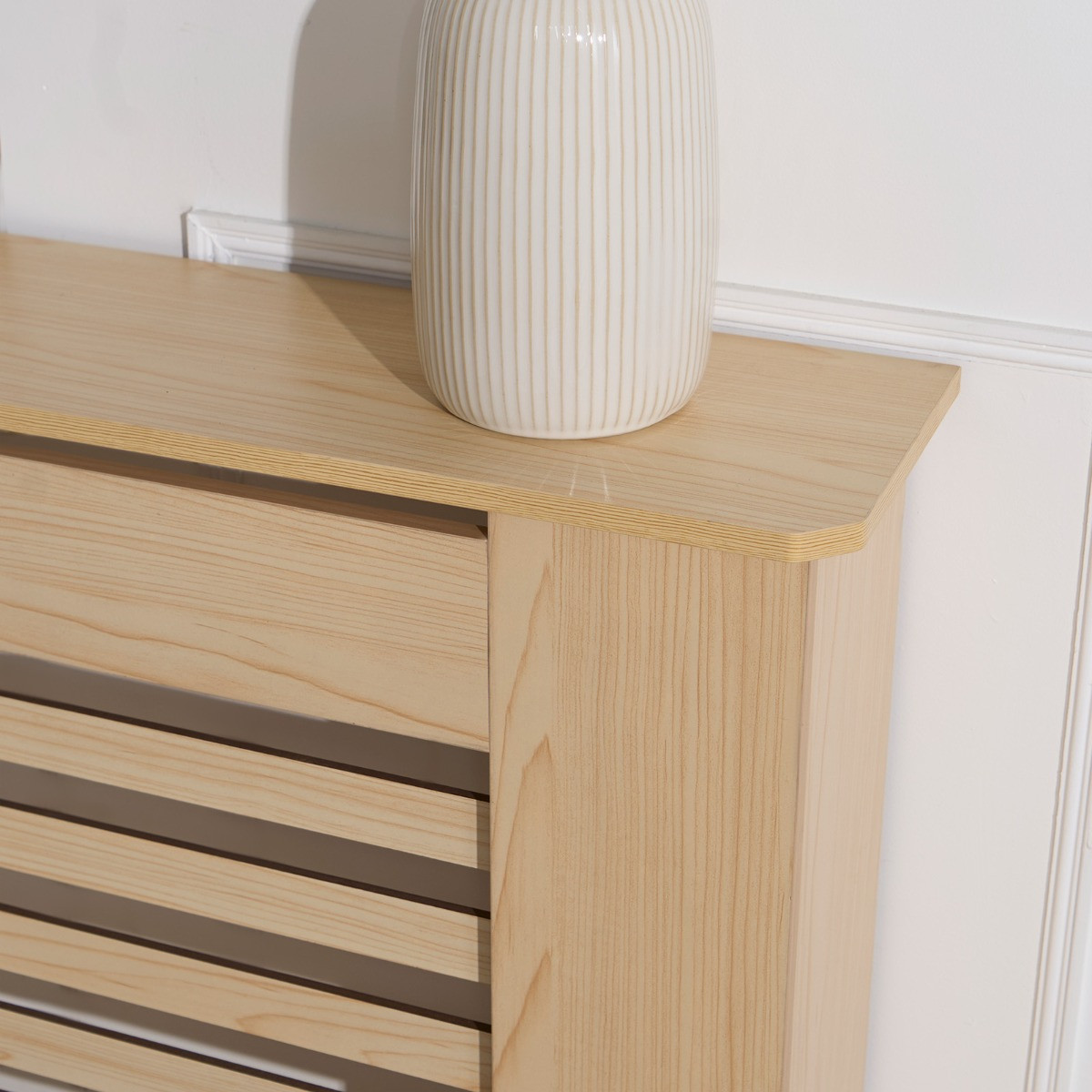 OHS Wooden Slats Radiator Cover - Natural>