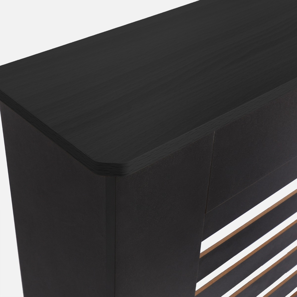 OHS Wooden Slats Radiator Cover - Black>