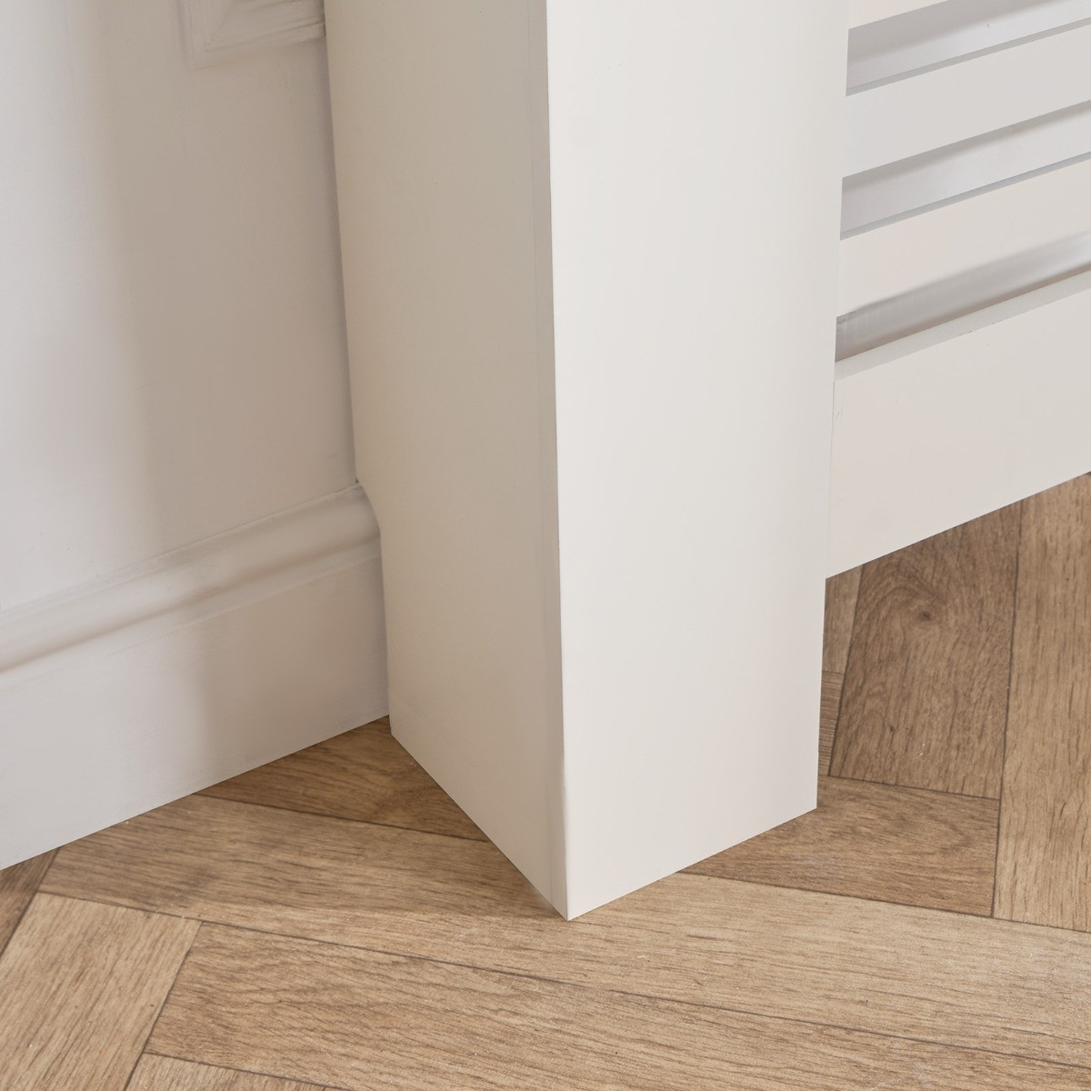 OHS Wooden Radiator Cover with Oak Look Top - Cream>