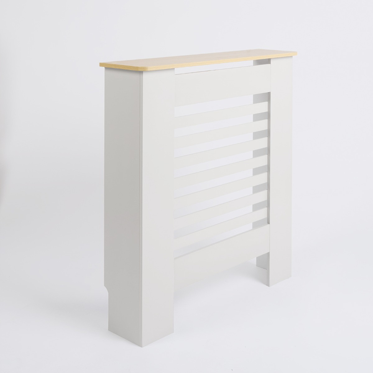 OHS Wooden Radiator Cover with Oak Look Top - Cream>