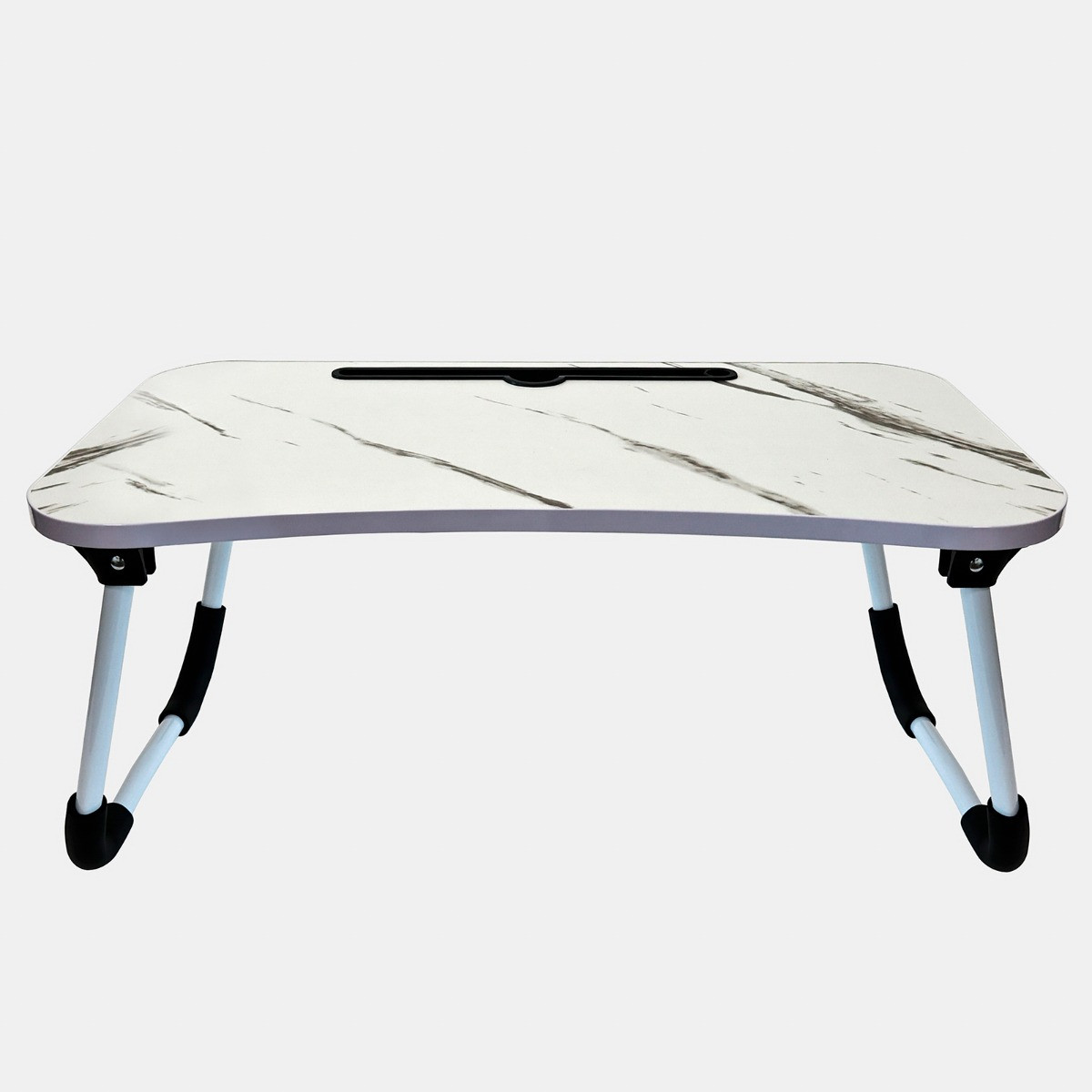 OHS Foldable Marble Look Wooden Lap Tray - White>