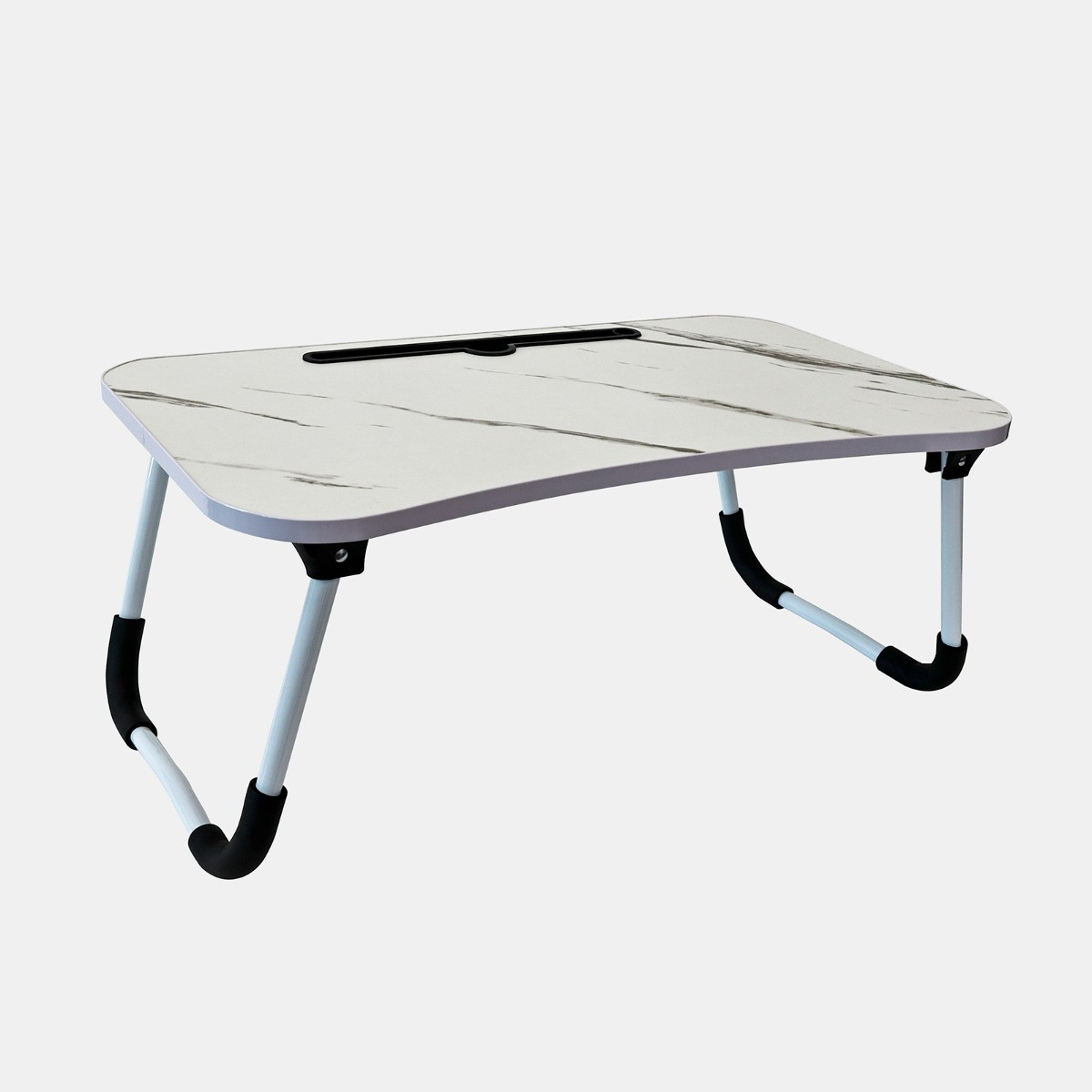 OHS Foldable Marble Look Wooden Lap Tray - White>