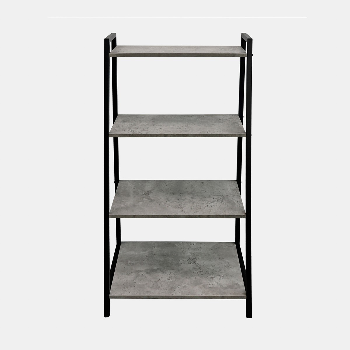 OHS 4 Tier Wooden Iron Shelving Unit – Grey >