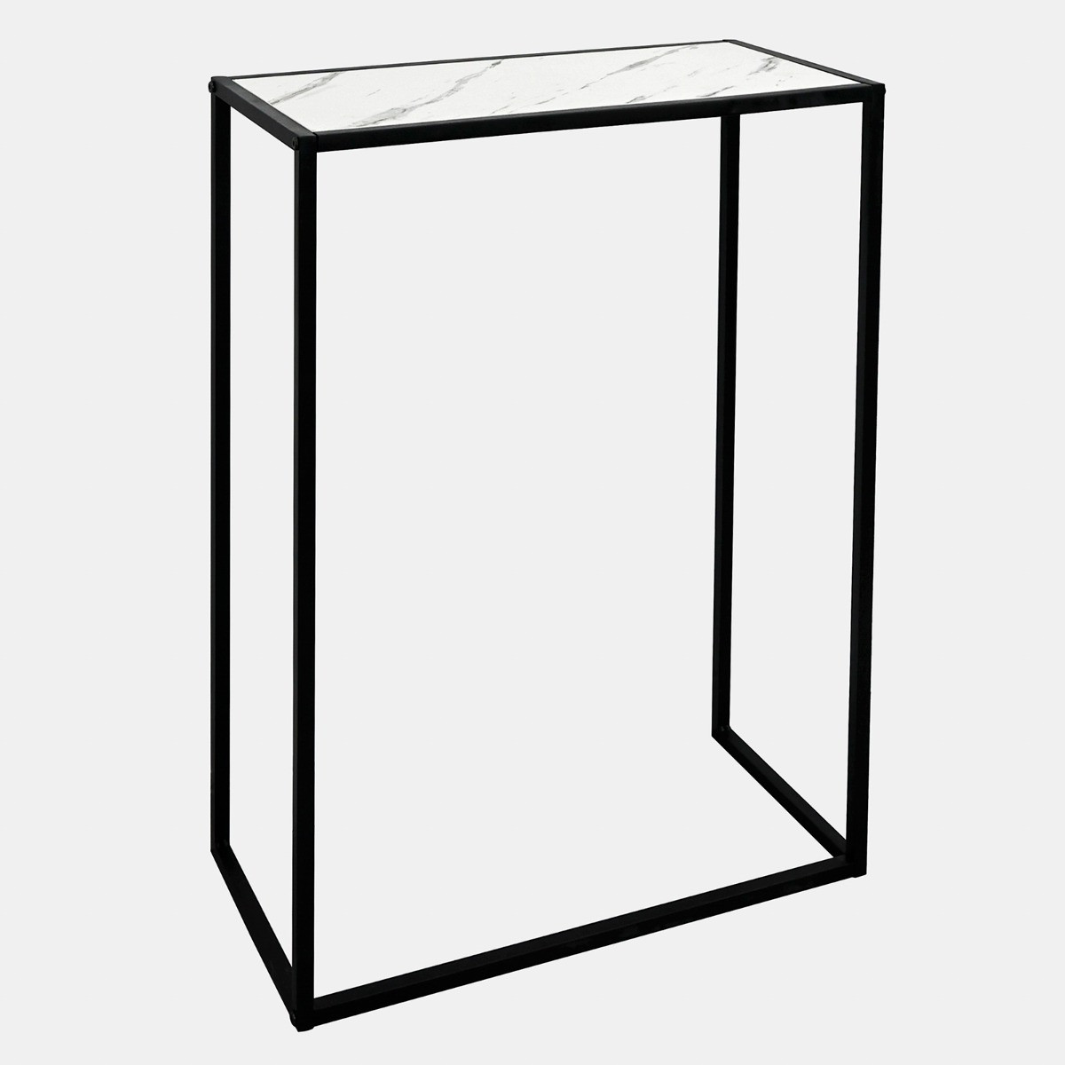 OHS Marble Look Iron Console Table - White Marble>