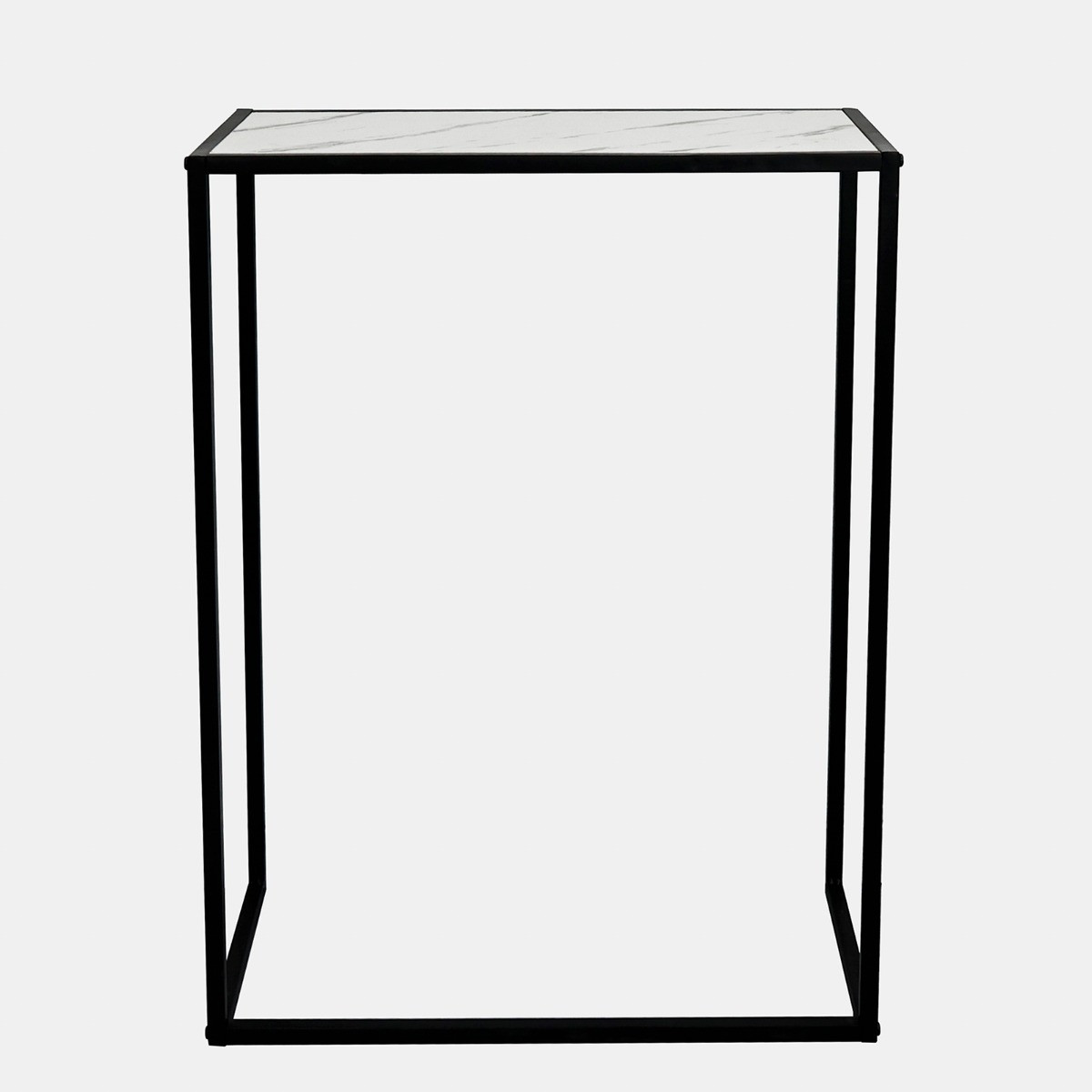 OHS Marble Look Iron Console Table - White Marble>