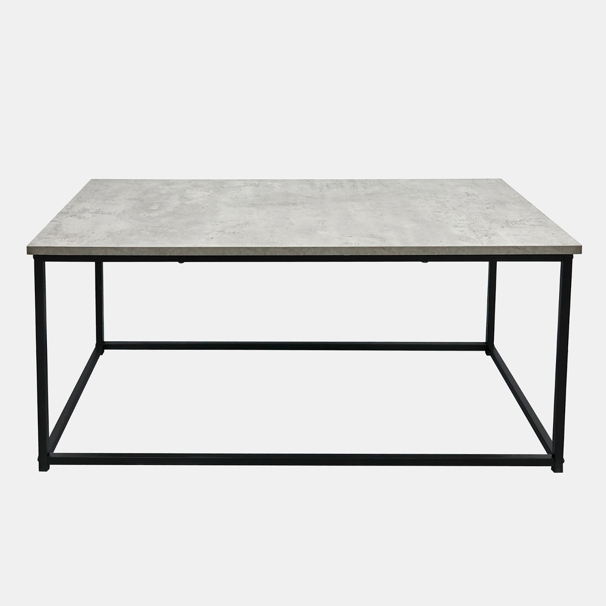 OHS Marble Look Wooden Coffee Table with Metal Frame - Grey Marble>