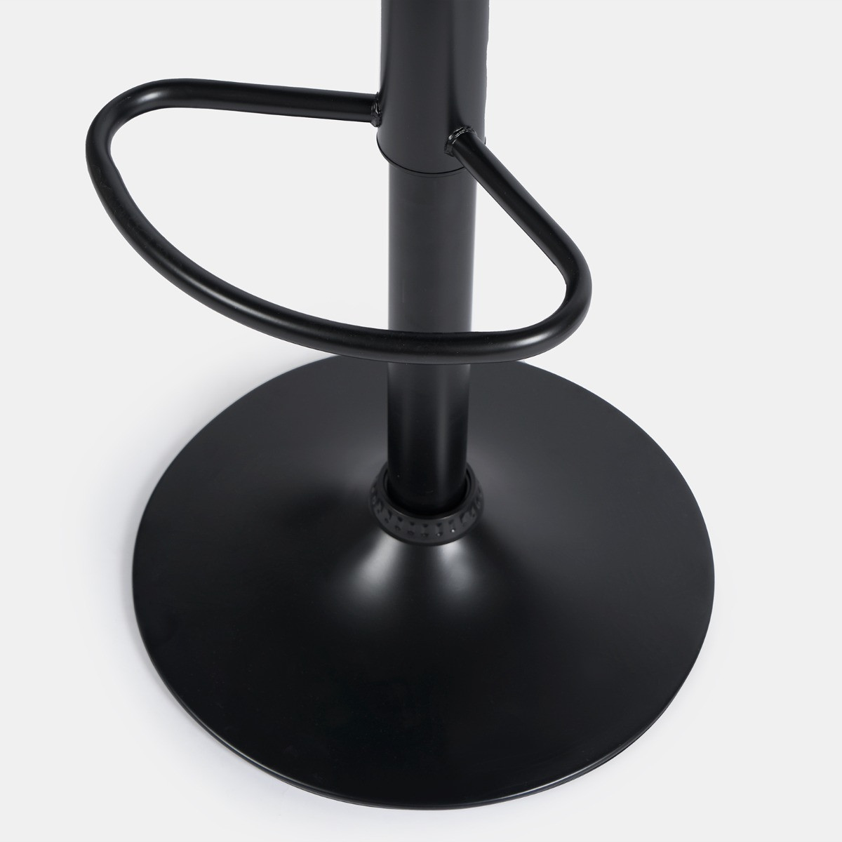 OHS Set of 2 Adjustable Faux Fur Ribbed Bar Stools - Black>