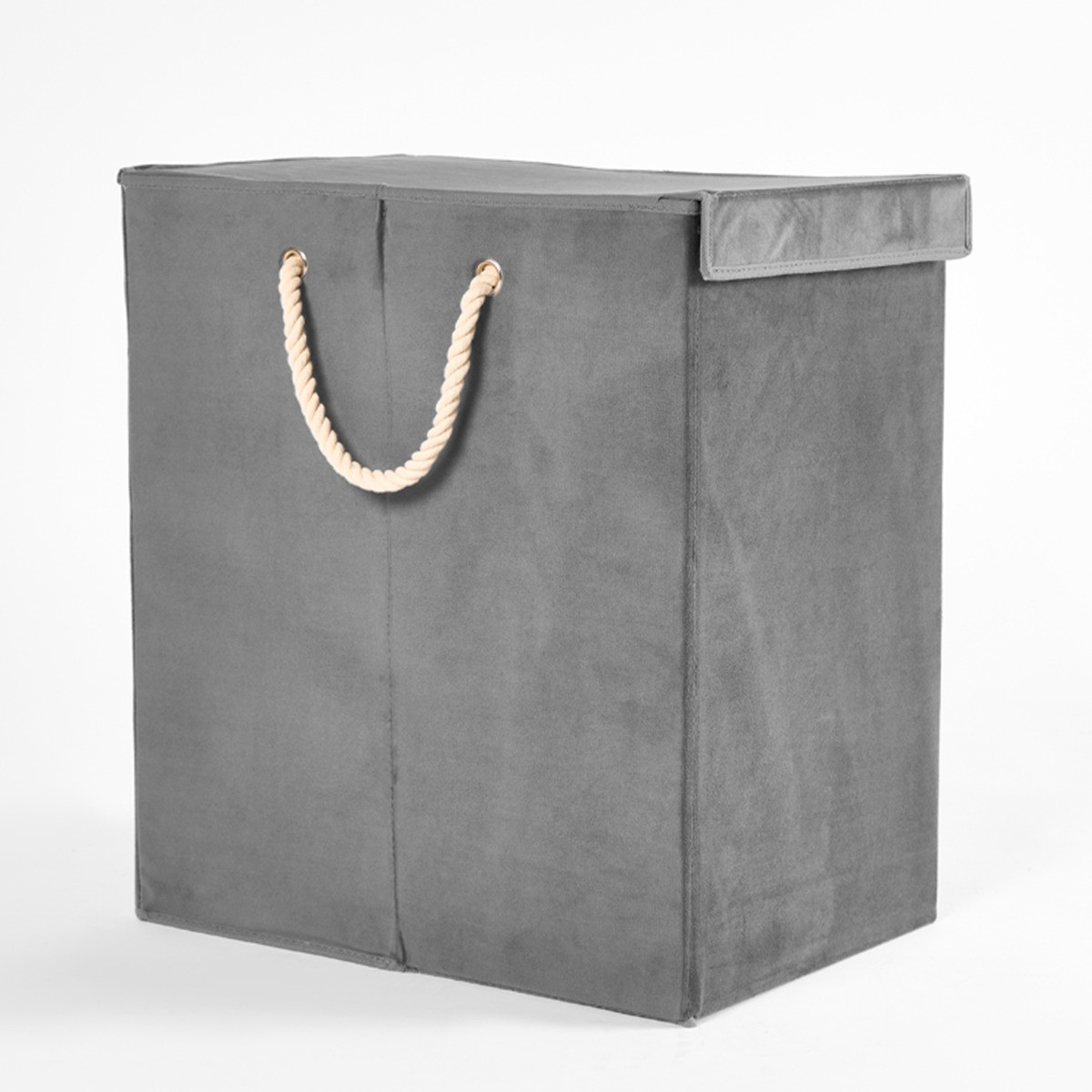 OHS Matte Velvet Foldable Laundry Basket - Charcoal>