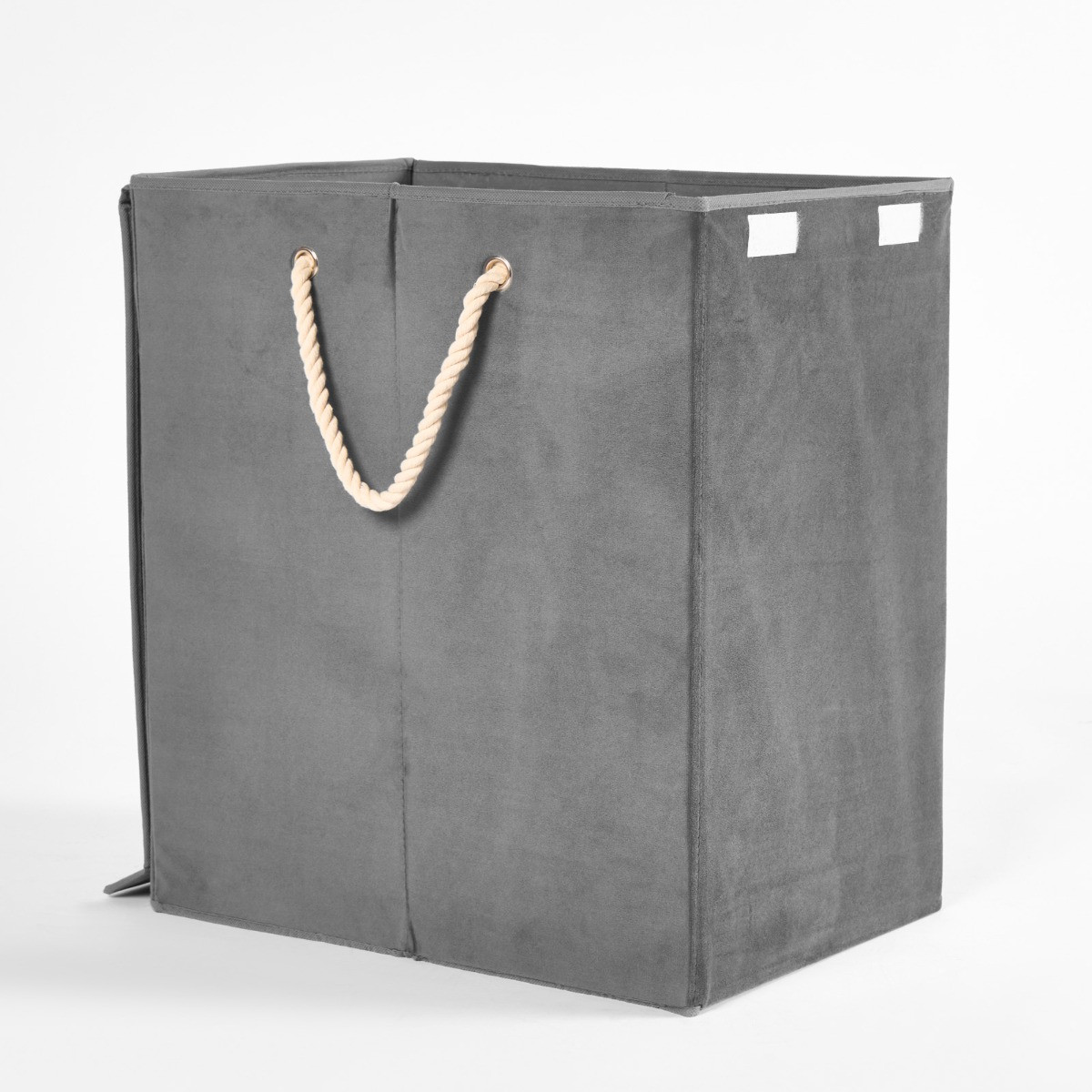 OHS Matte Velvet Foldable Laundry Basket - Charcoal>