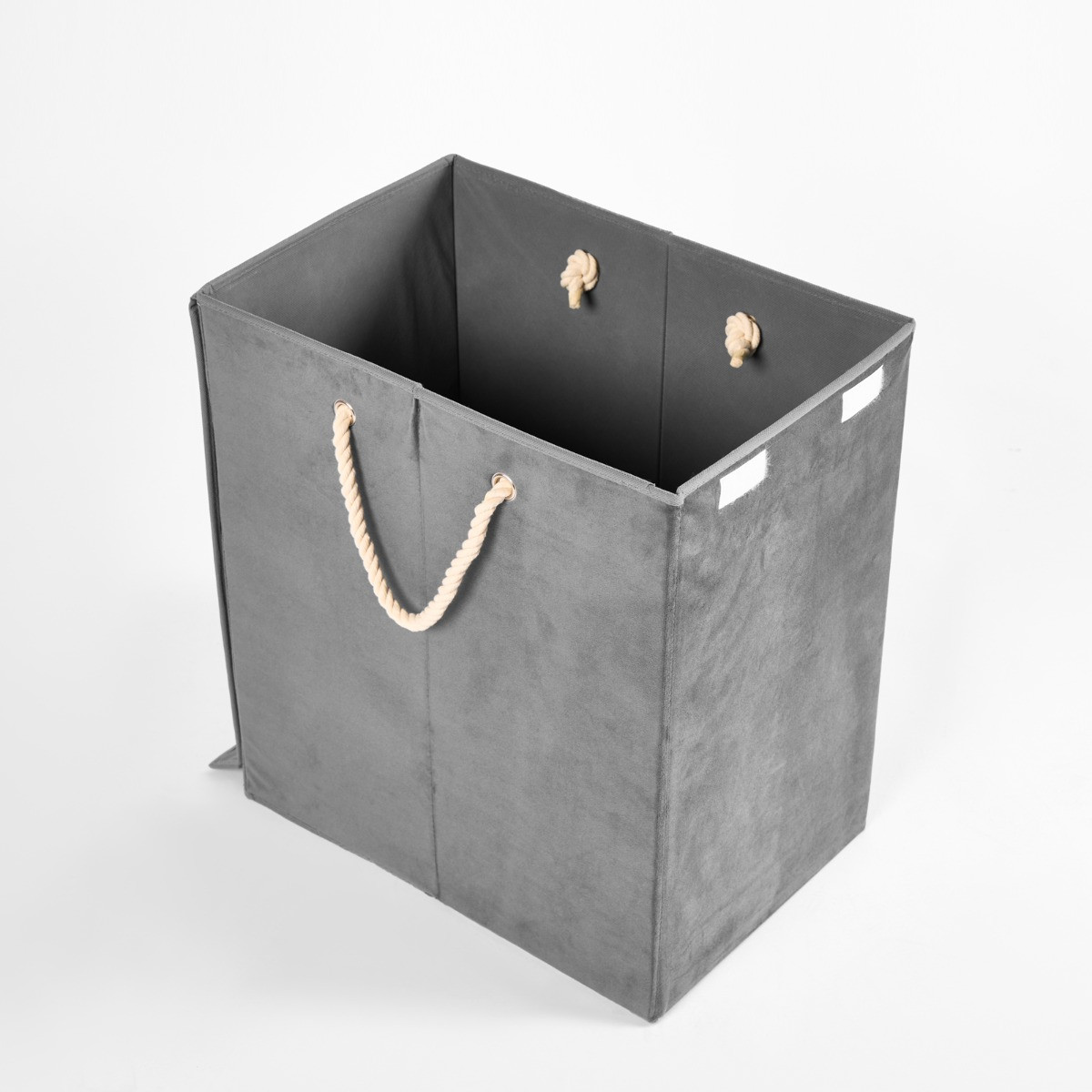 OHS Matte Velvet Foldable Laundry Basket - Charcoal>