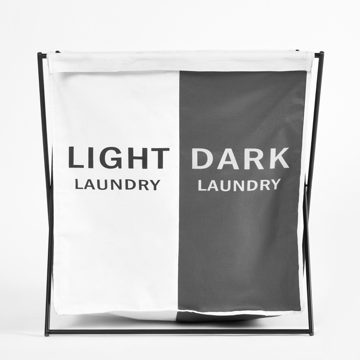 OHS Foldable Lights/Darks Laundry Basket Organiser - Charcoal>