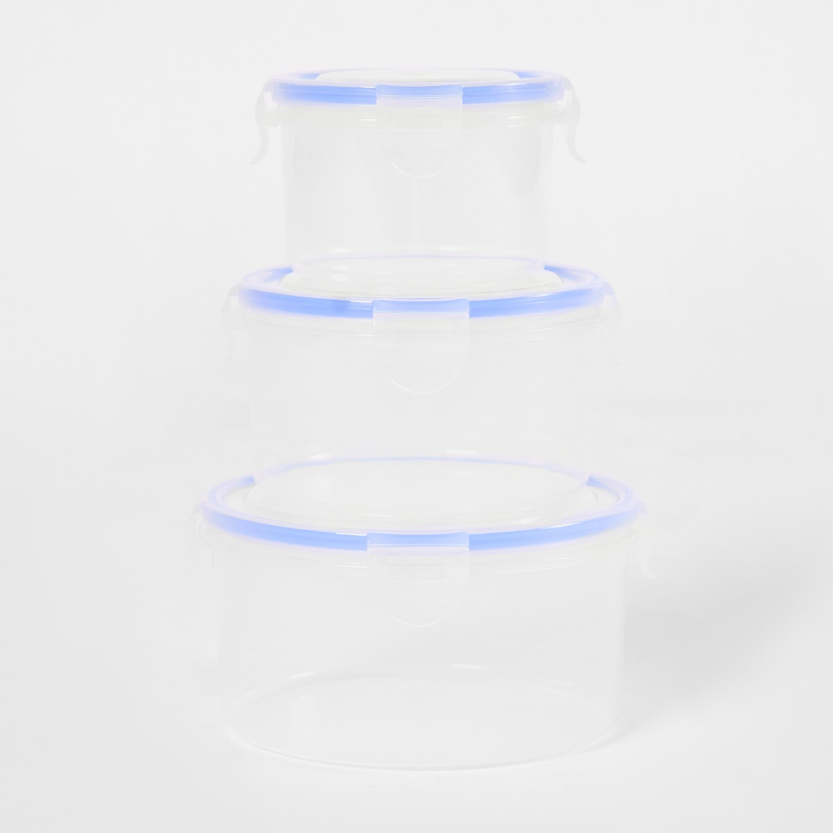  OHS Round Plastic Tupperware Set, 3 Piece - Clear>