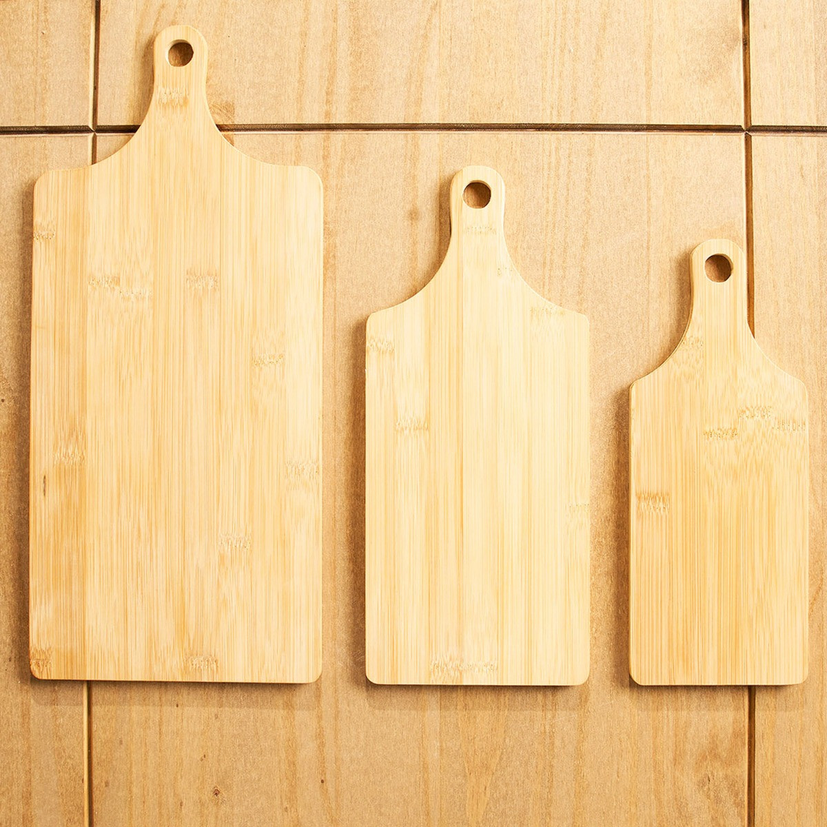 OHS Wooden Rectangle Serving Boards 3 Piece Set - Natural>