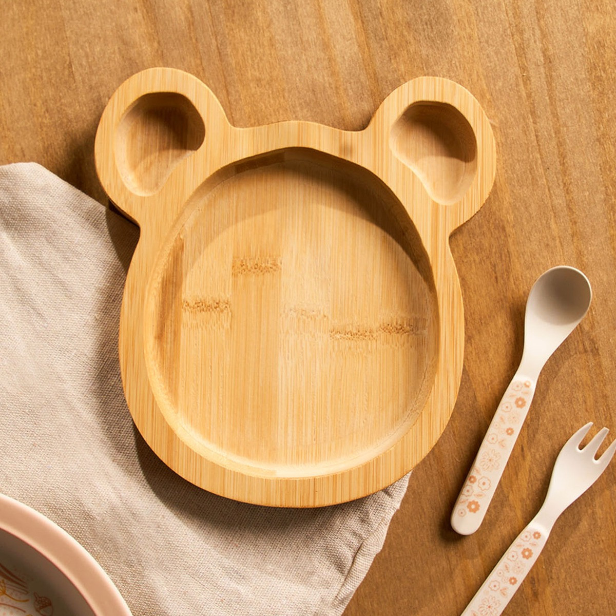 OHS Kids Wooden Bear Serving Board - Natural>