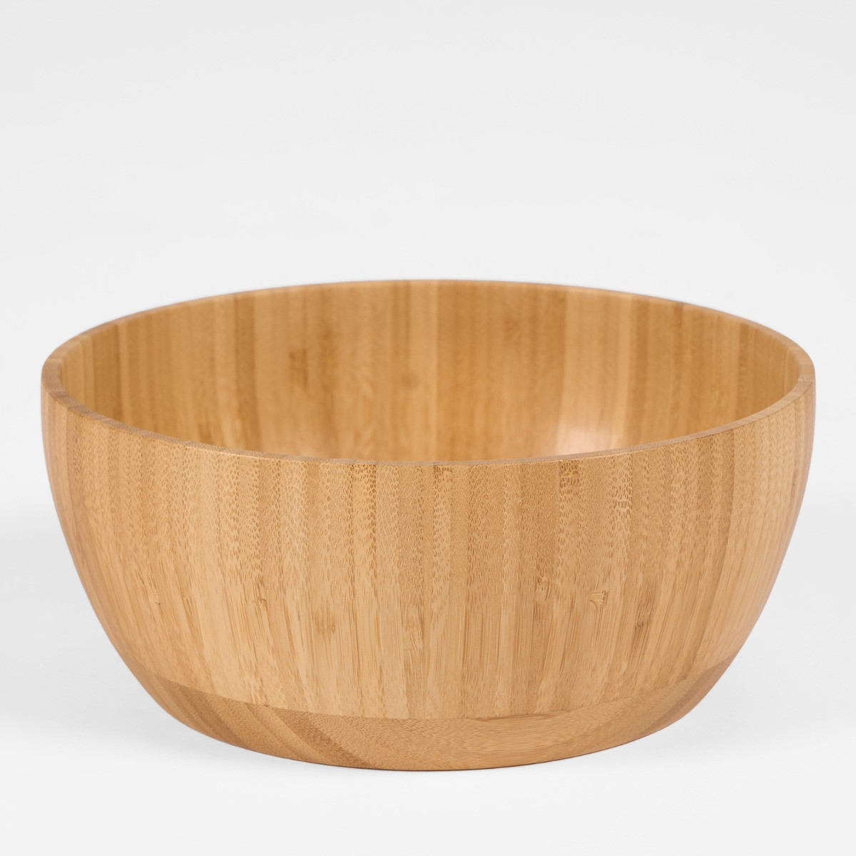 OHS Wooden Bamboo Salad Serving Bowl - Natural>