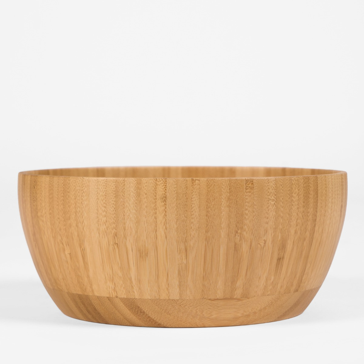 OHS Wooden Bamboo Salad Serving Bowl - Natural>