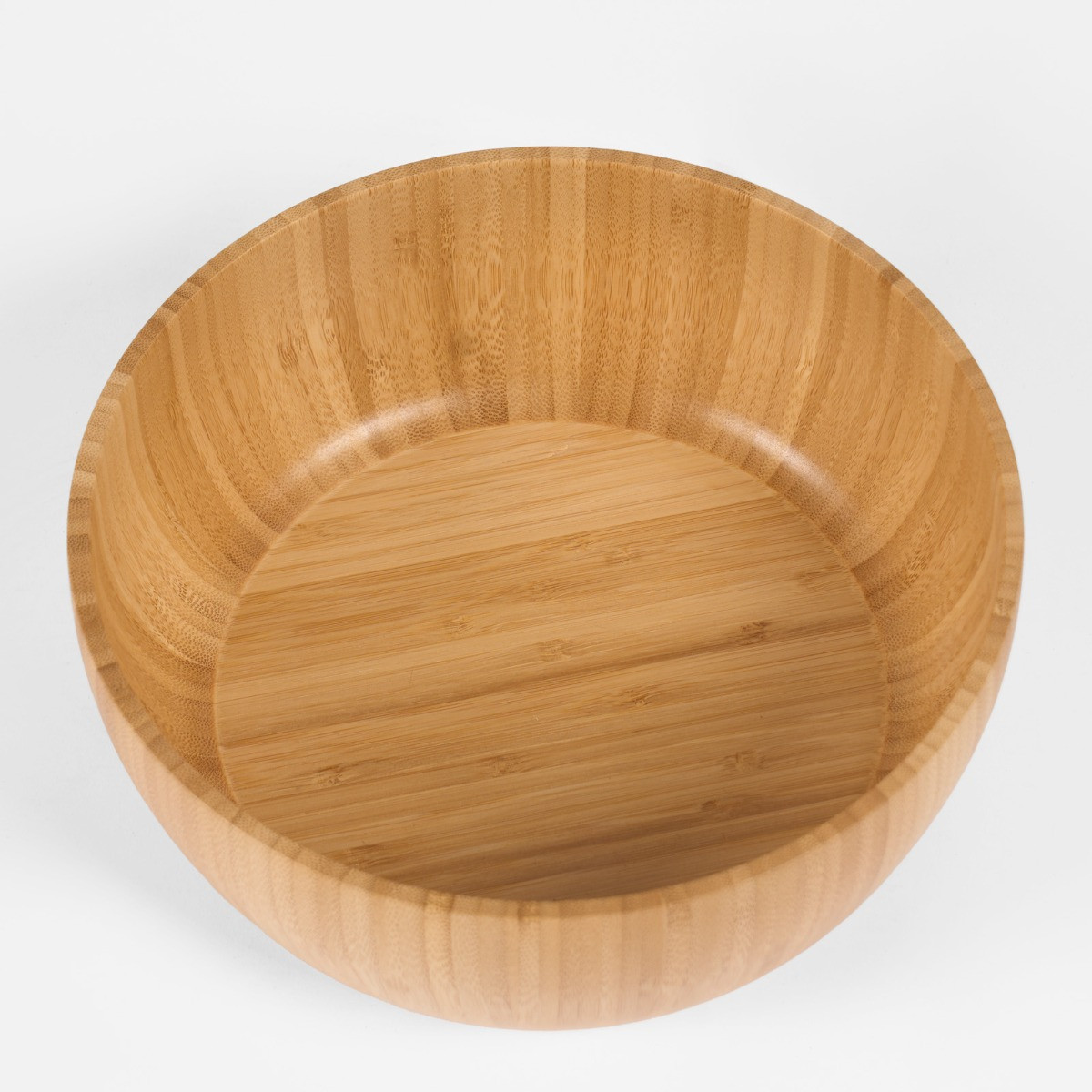 OHS Wooden Bamboo Salad Serving Bowl - Natural>