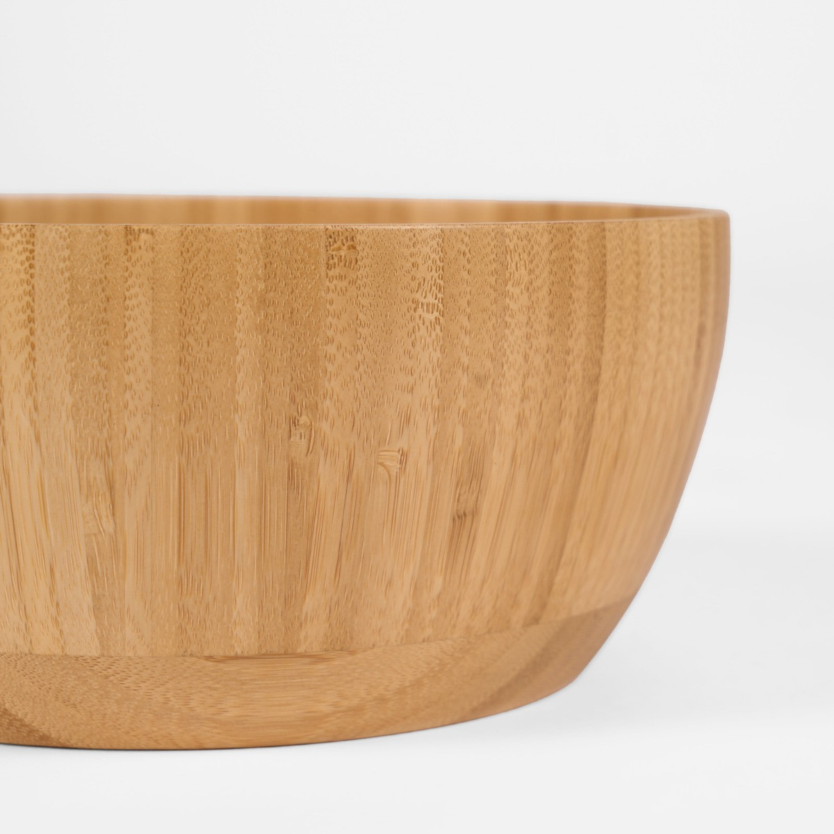 OHS Wooden Bamboo Salad Serving Bowl - Natural>