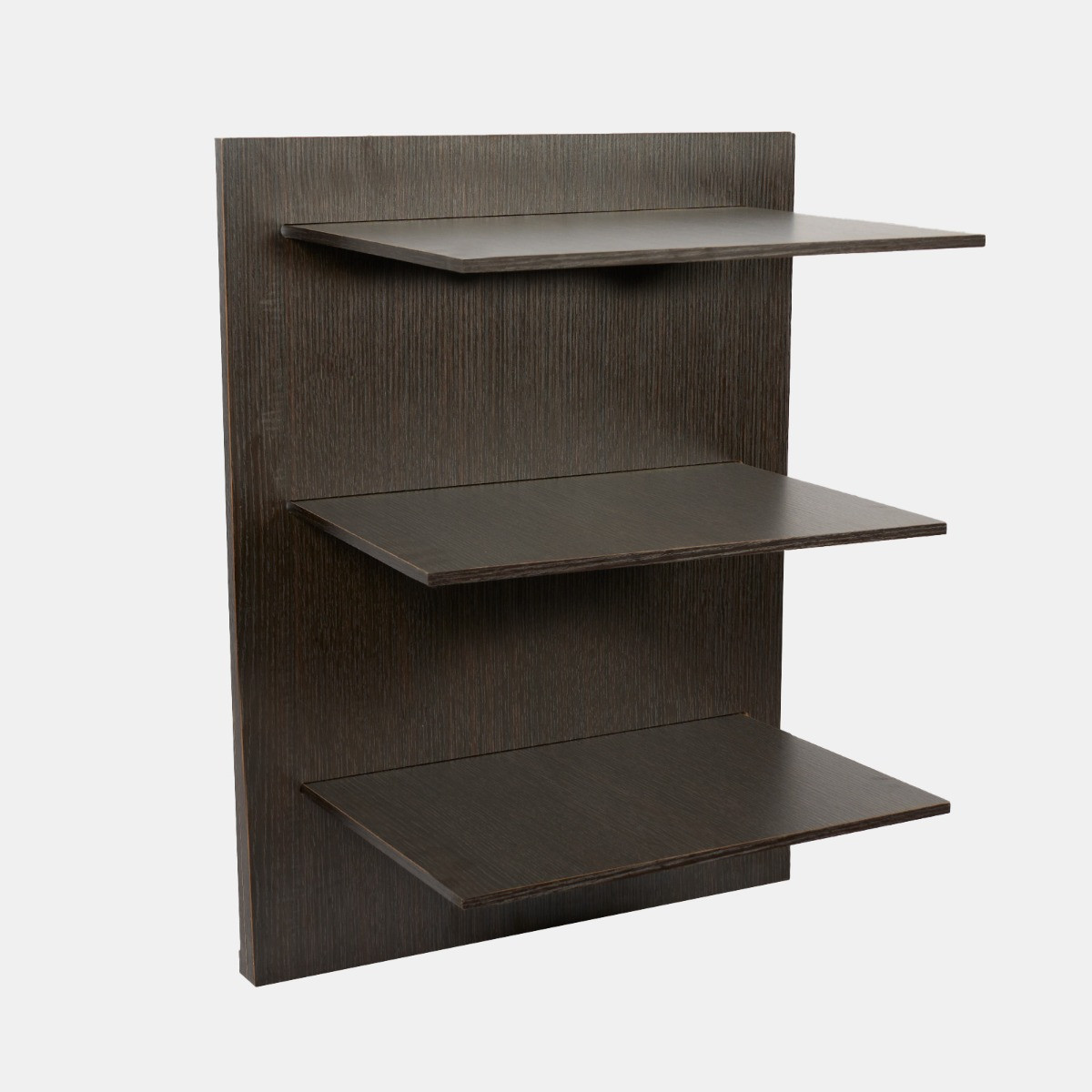 B!organised Hudson Oak Wood Slimline Backboard and 3 Floating Shelves - Brown>