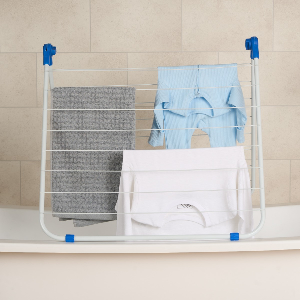 OHS Over The Bath Clothes Airer - White >