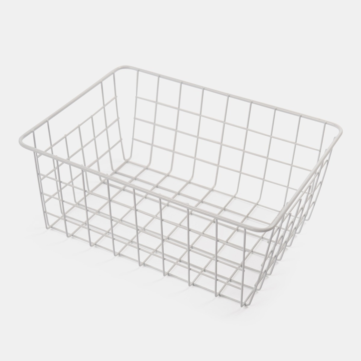 OHS Multipurpose Metal Wire Storage Basket - White>