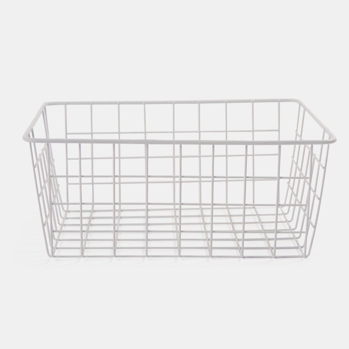 OHS Multipurpose Metal Wire Storage Basket - White>