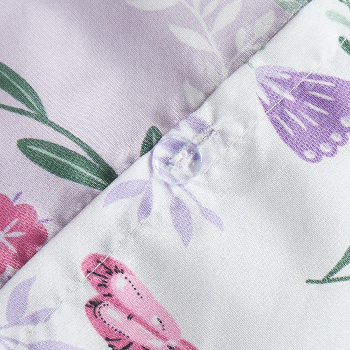 OHS Kids Ballerina Print Reversible Duvet Cover Set, Lilac/White - Junior>