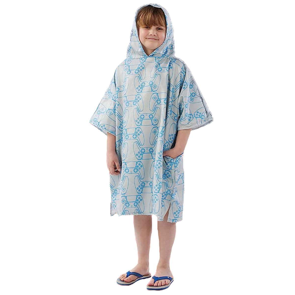 Playstation Drymee Hooded Towel Poncho - Grey>