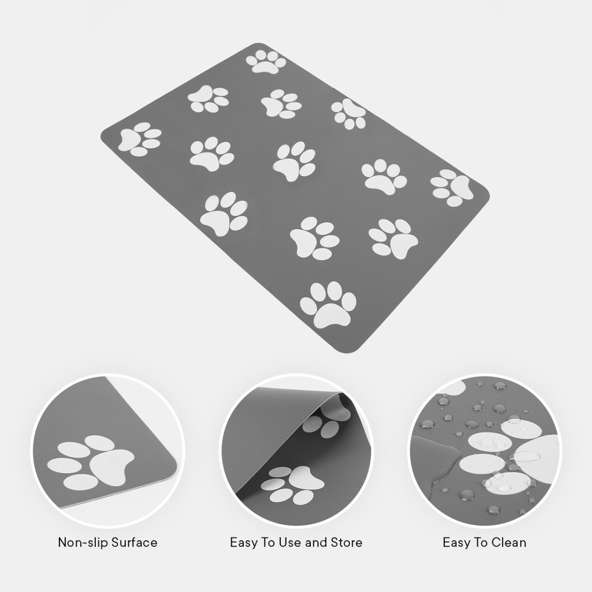 OHS Pet Bowl Placement Mat - Charcoal>