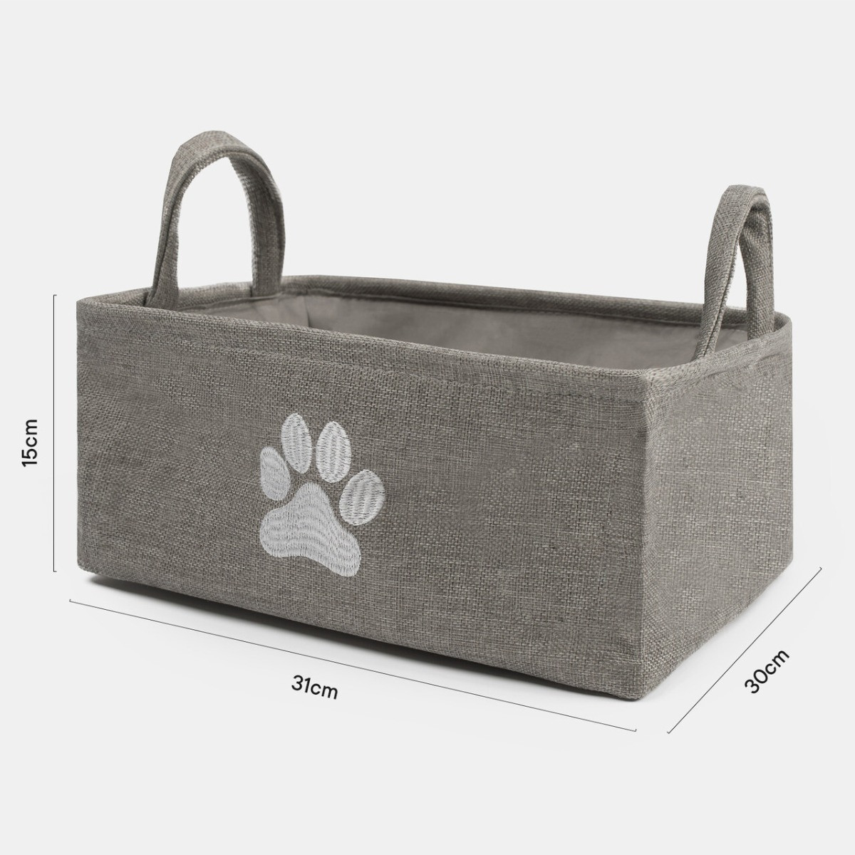 OHS Pet Paw Embroidered Storage Basket - Charcoal>