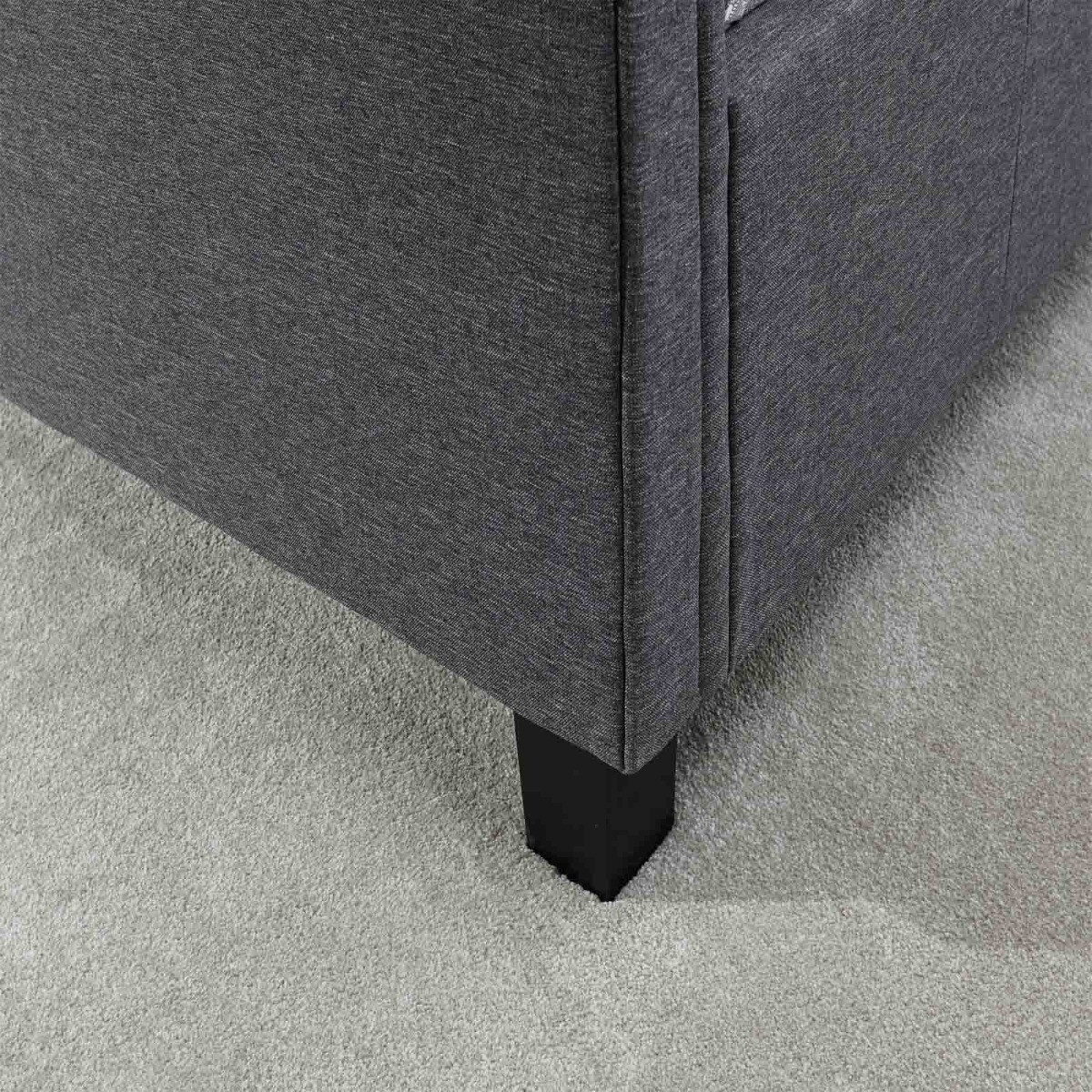 Layla Ottoman Storage Bed, 4ft 6 Double - Charcoal Grey>