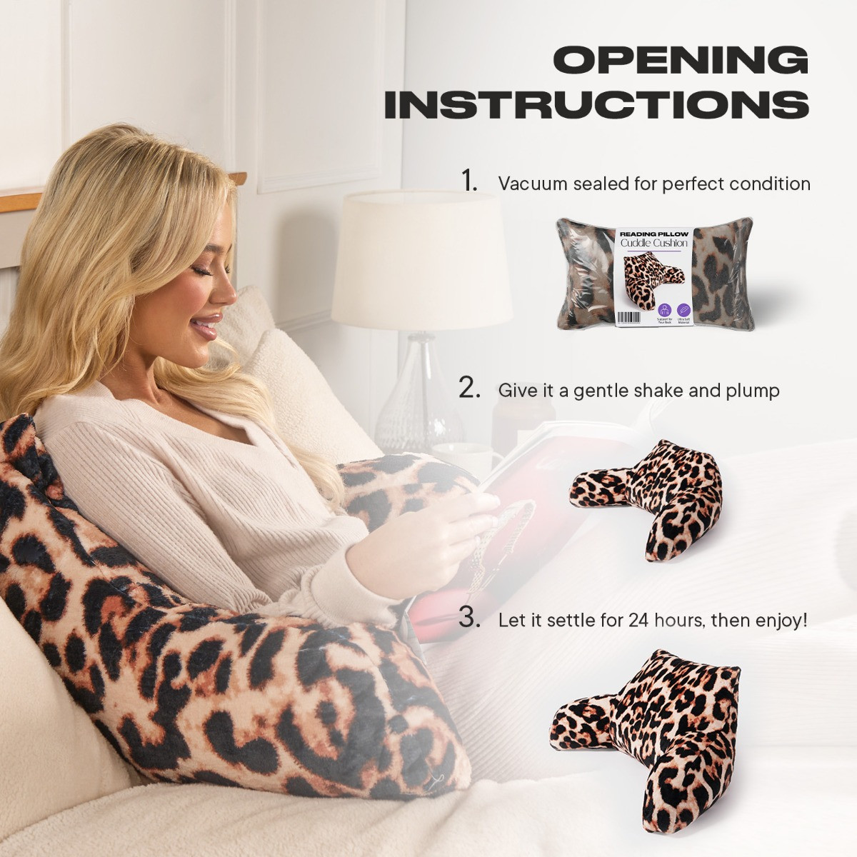 OHS Leopard Cuddle Cushion - Natural >