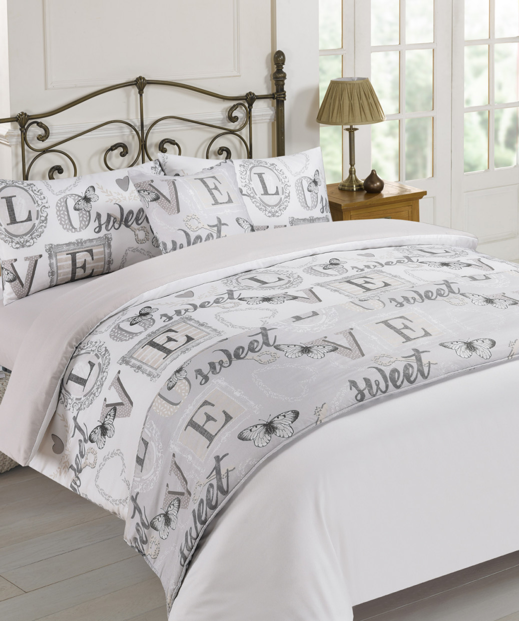 Complete Bed in a Bag Love Sweet Love Butterfly - Grey>