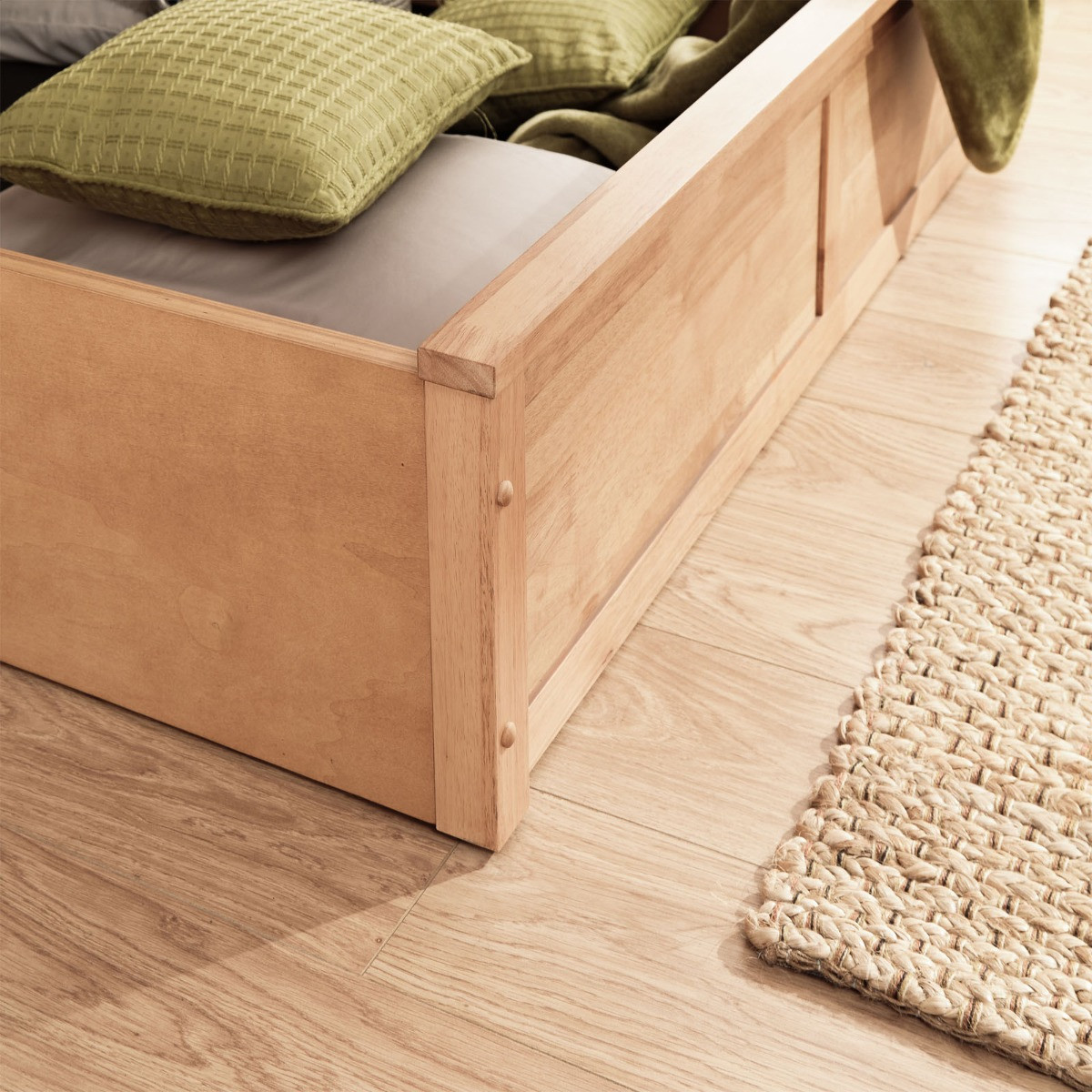 Madrid Wooden Ottoman Storage Bed, 5ft King - Oak>