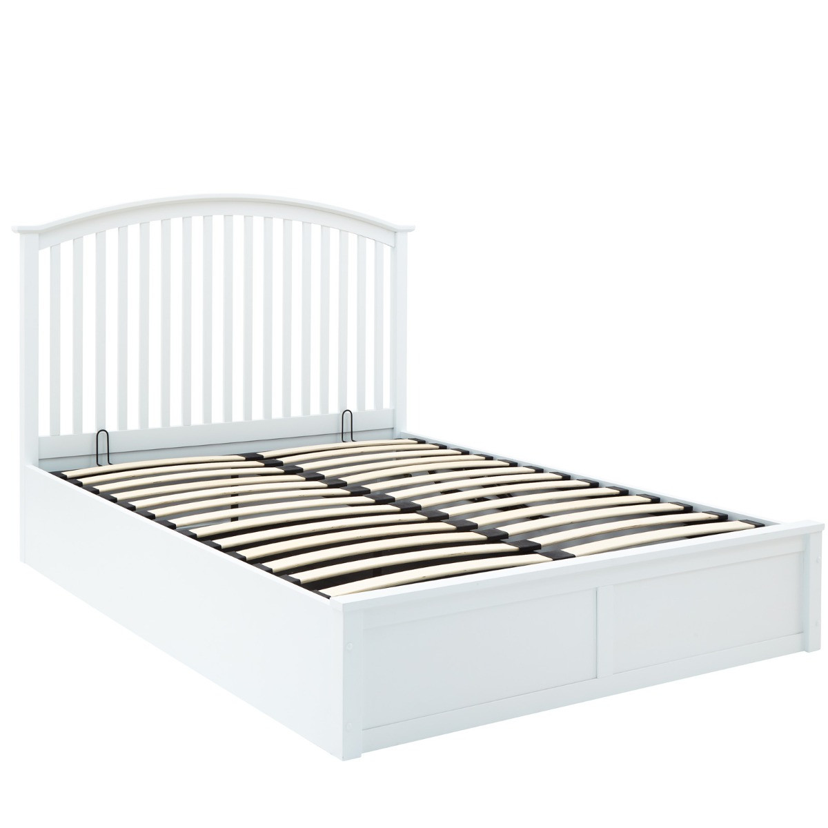 Madrid Wooden Ottoman Storage Bed, 4ft 6 Double - White>