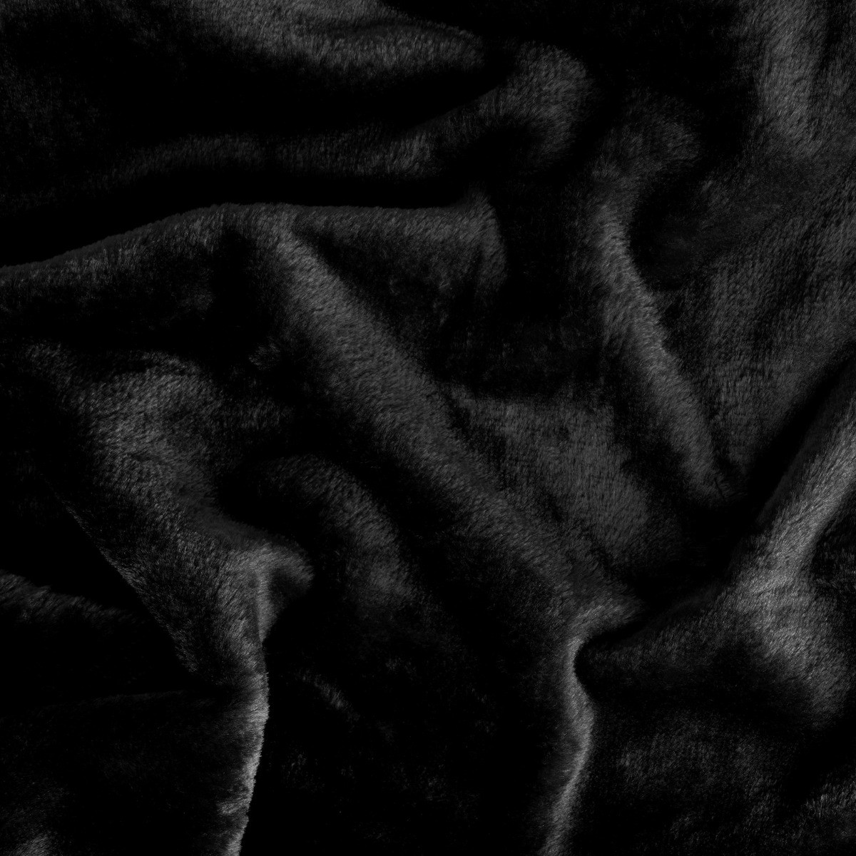 Dreamscene Black Luxury Faux Fur Mink Throw 150x200cm>