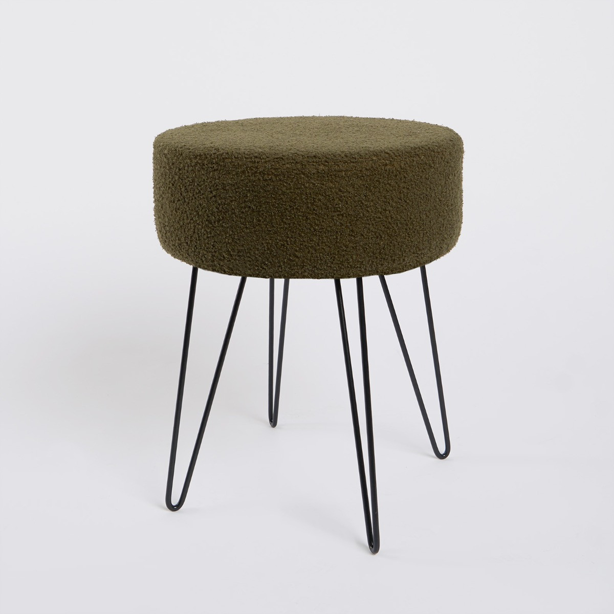 OHS Bouclé Hairpin Stool - Olive>