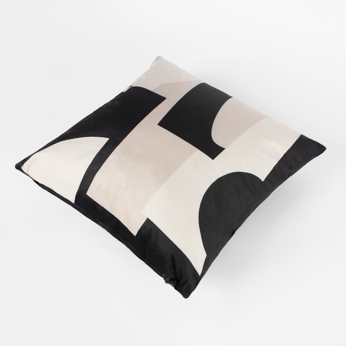 OHS 2 Pack Abstract Print Cushion Covers - Black & Neutral>