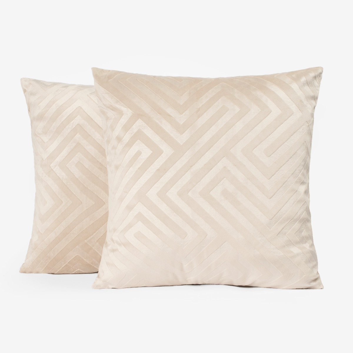 OHS Cut Out Matte Velvet Cushion Covers - Natural>