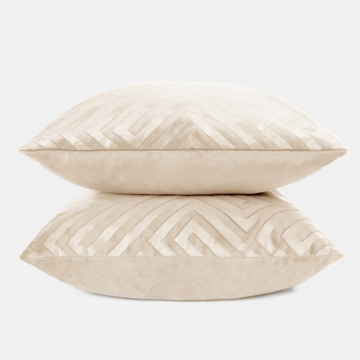 OHS Cut Out Matte Velvet Cushion Covers - Natural>