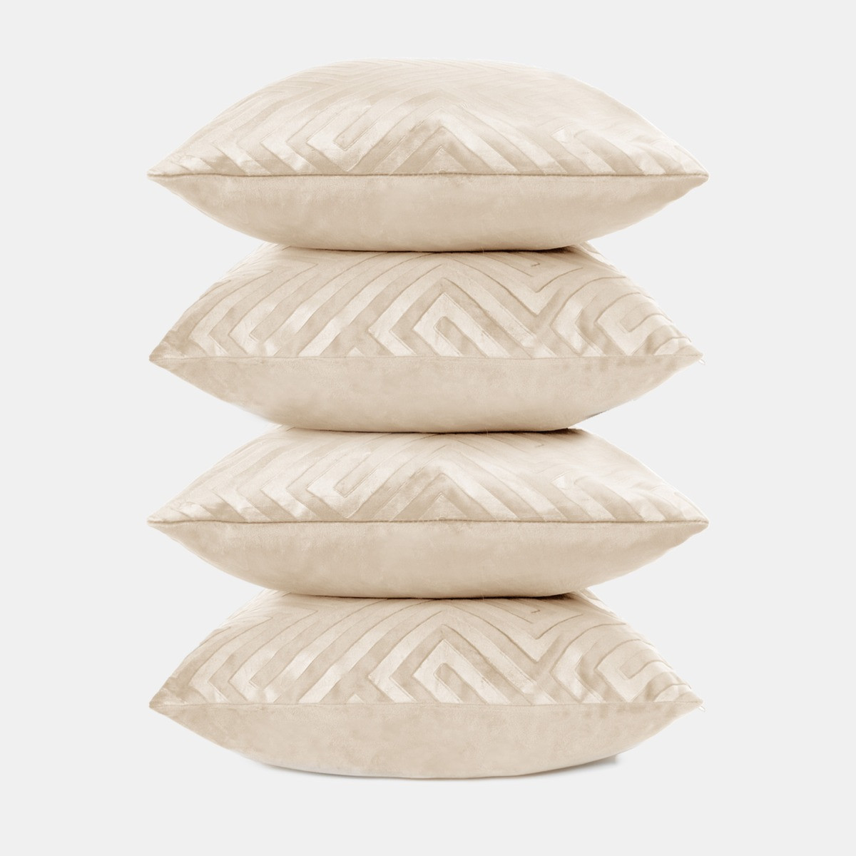 OHS Cut Out Matte Velvet Cushion Covers - Natural>