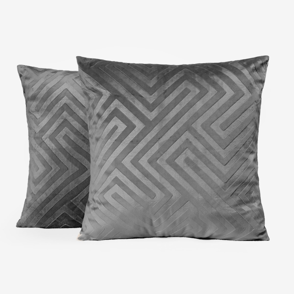 OHS Cut Out Matte Velvet Cushion Covers - Charcoal>