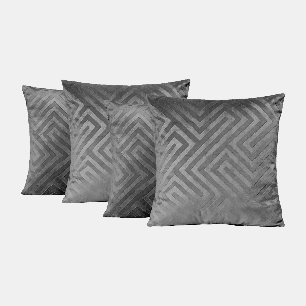 OHS Cut Out Matte Velvet Cushion Covers - Charcoal>