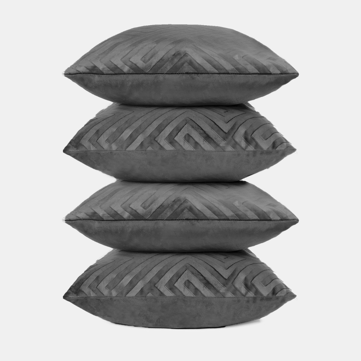 OHS Cut Out Matte Velvet Cushion Covers - Charcoal>