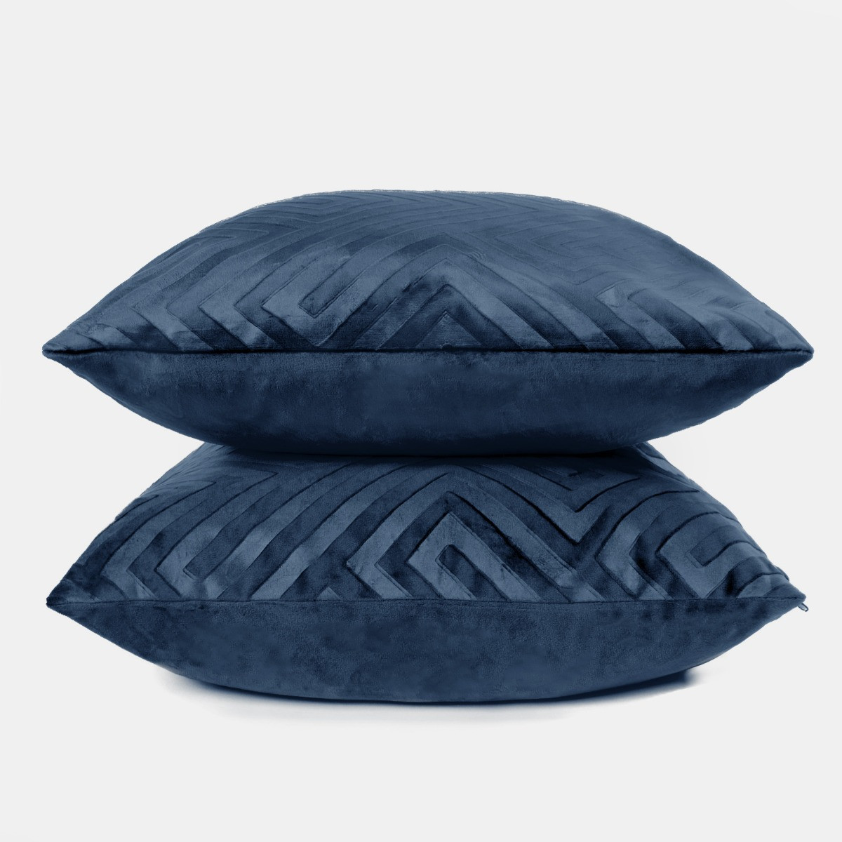 OHS Cut Out Matte Velvet Cushion Covers - Navy>