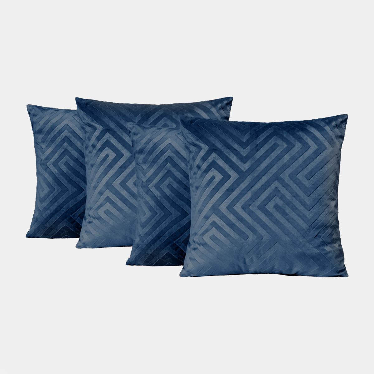 OHS Cut Out Matte Velvet Cushion Covers - Navy>