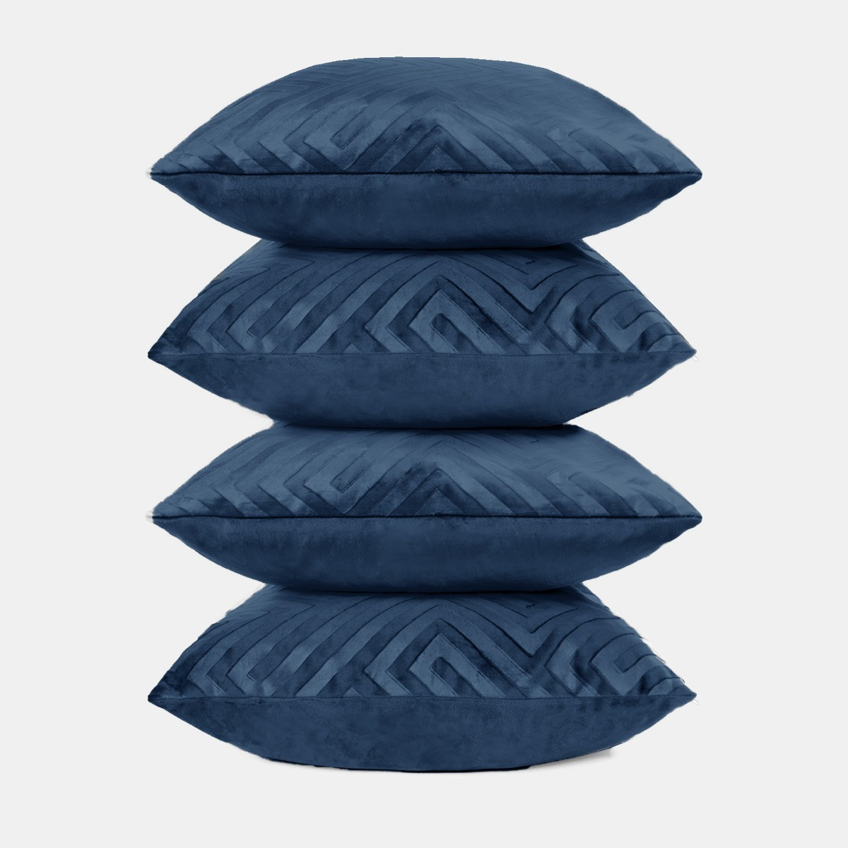 OHS Cut Out Matte Velvet Cushion Covers - Navy>